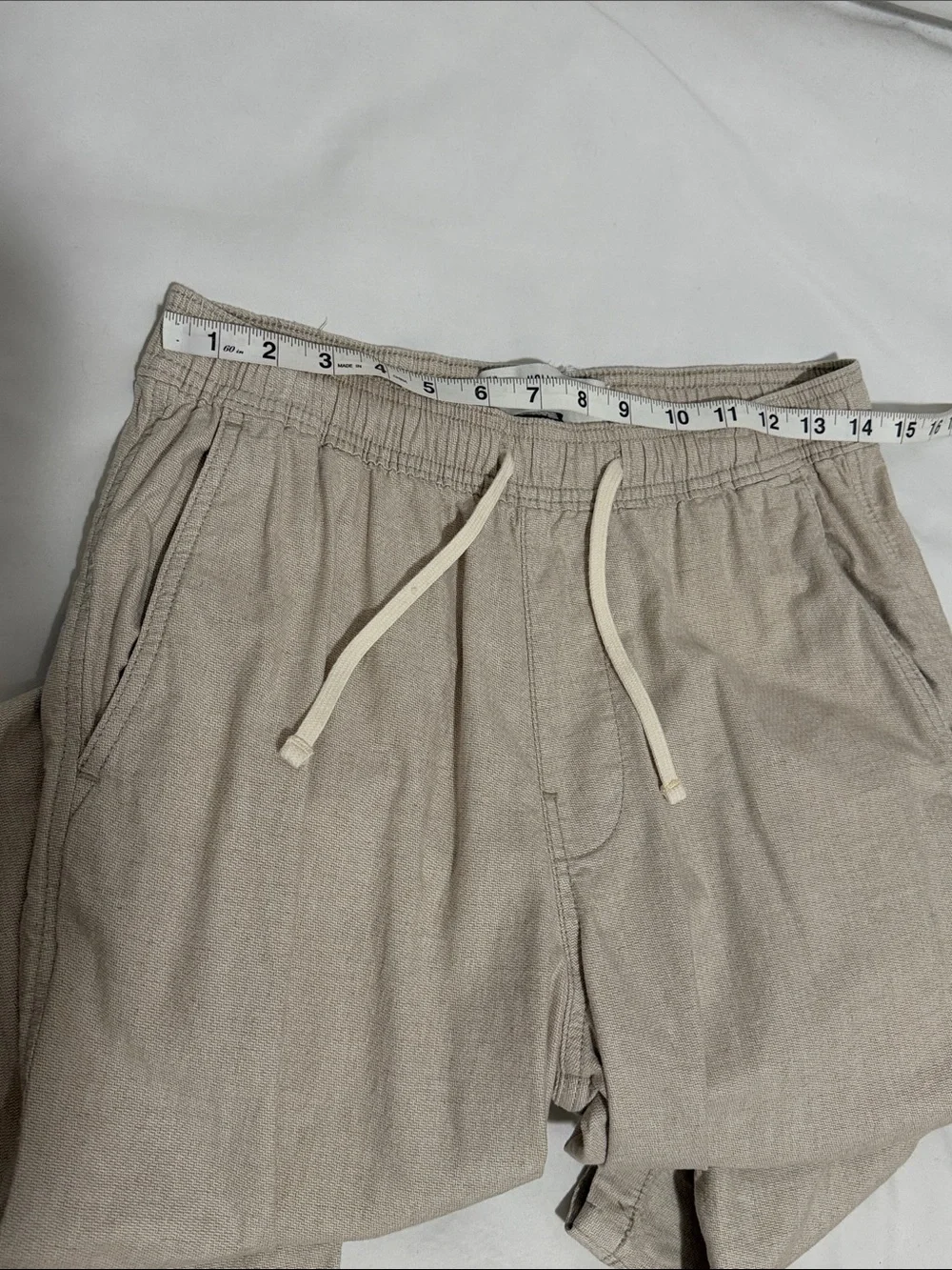 Hollister Men's Light Beige cotton/linen blend pull on pants